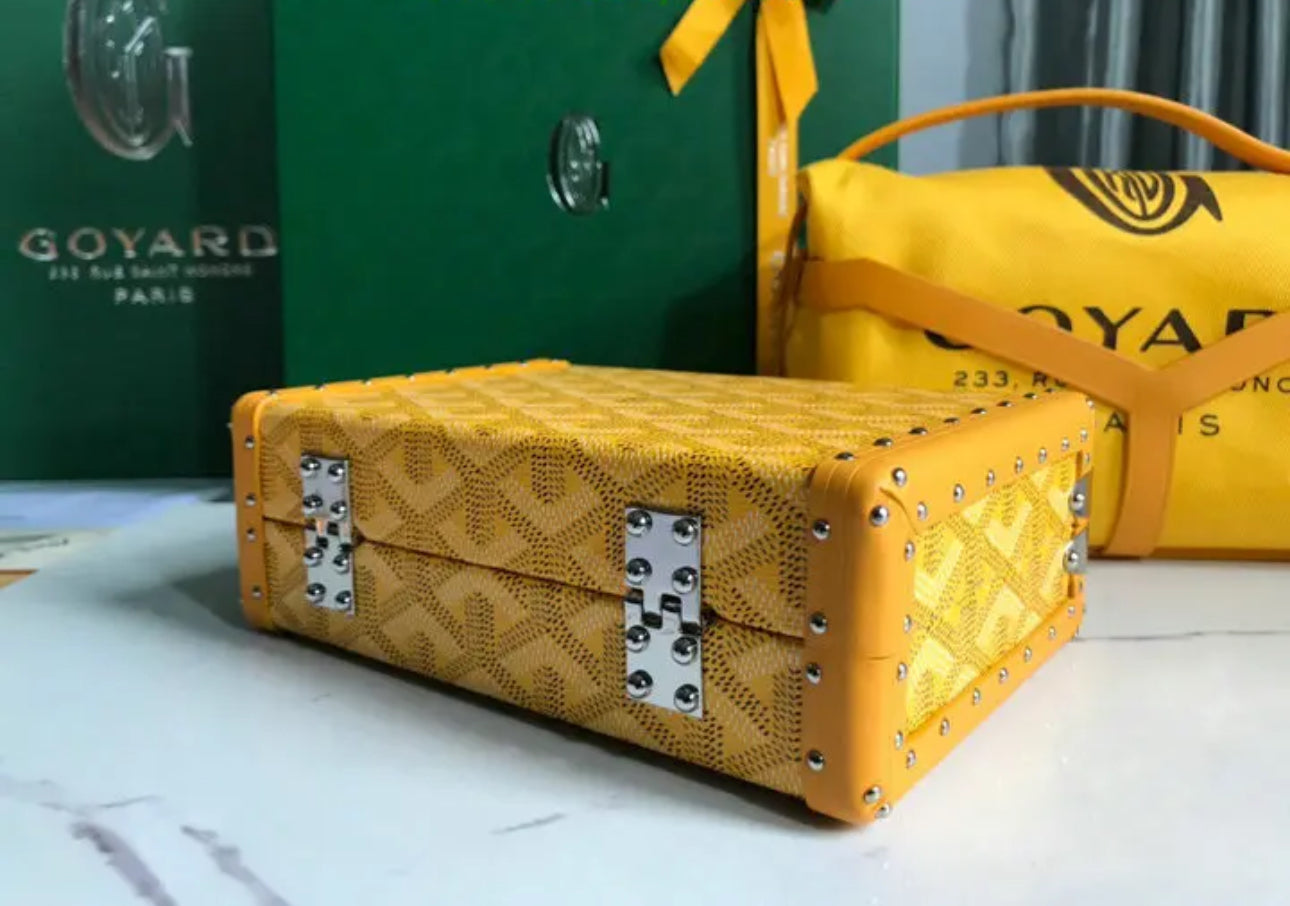 Goyard Leather And Coated Canvas Minaudiere Bag - Image 17