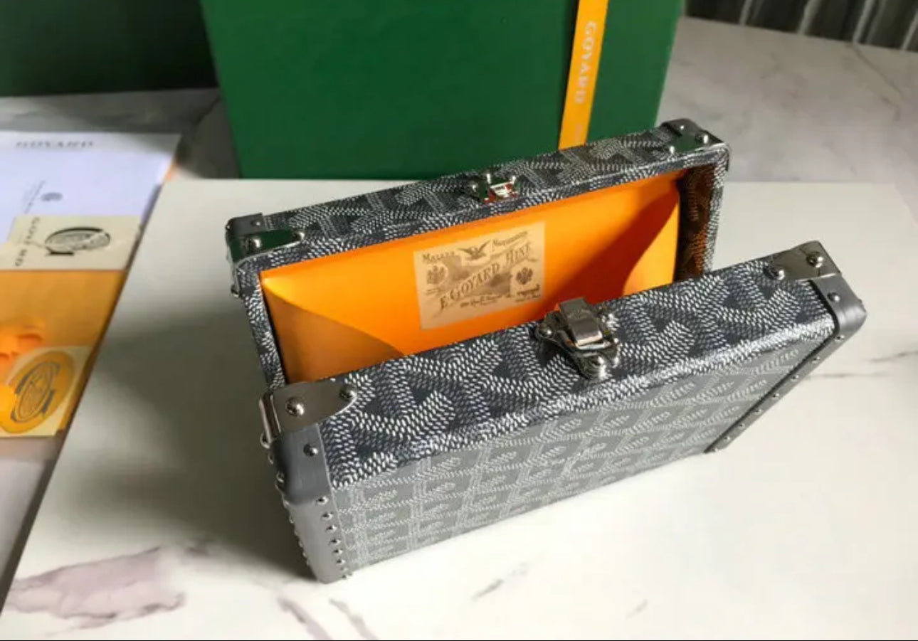 Goyard Leather And Coated Canvas Minaudiere Bag - Image 23