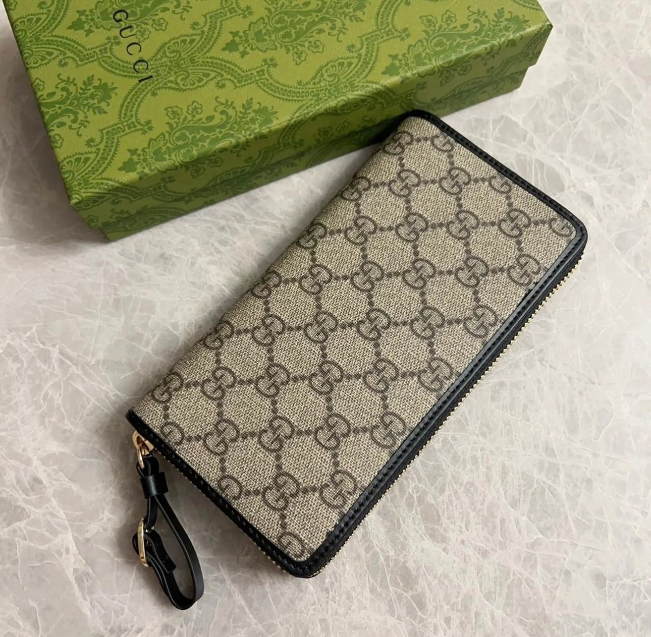 Gucci GG Supreme Monogram Zip Around Wallet - Image 4