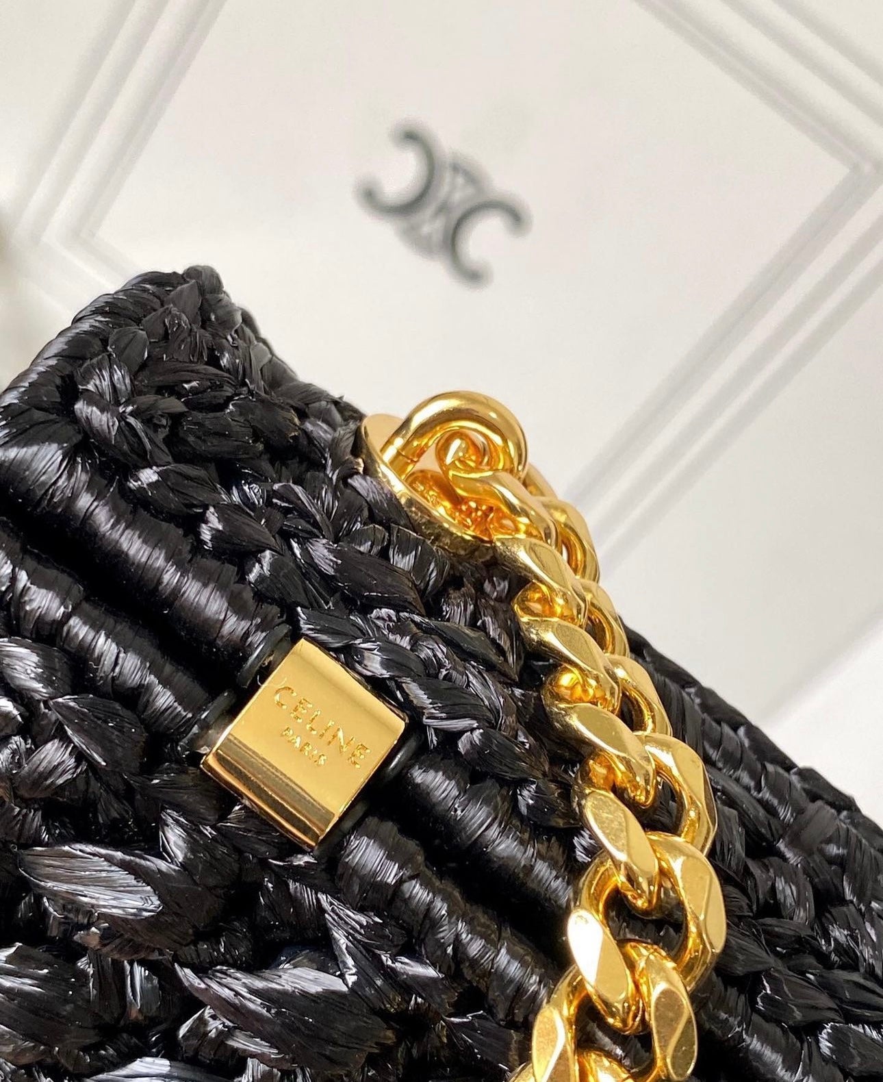 Celine Claudia Raffia Bag - Image 4