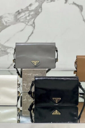 Prada Soft Leather Crossbody Cloth Shoulder Bag