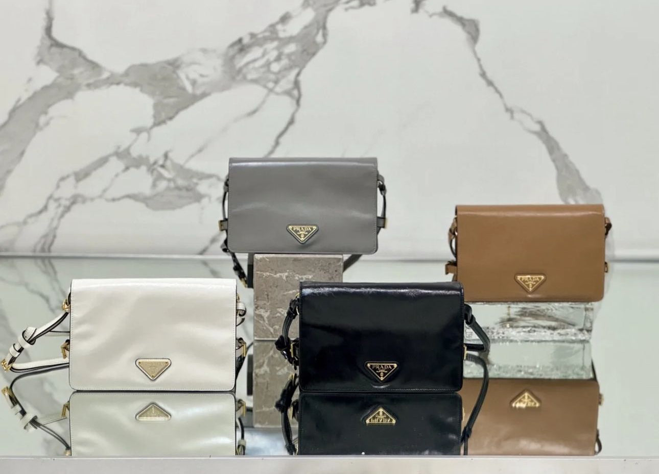 Prada Soft Leather Crossbody Cloth Shoulder Bag