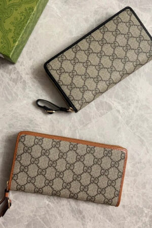 Gucci GG Supreme Monogram Zip Around Wallet