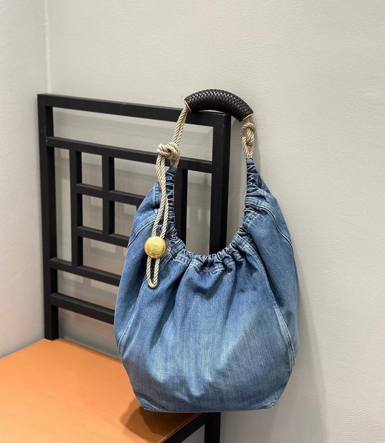 Loewe Squeeze Medium Denim Shoulder Bag - Image 2
