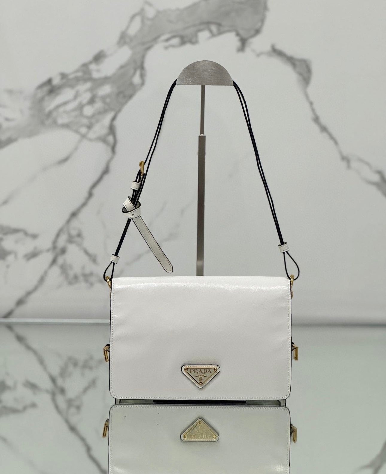 Prada Soft Leather Crossbody Cloth Shoulder Bag - Image 5