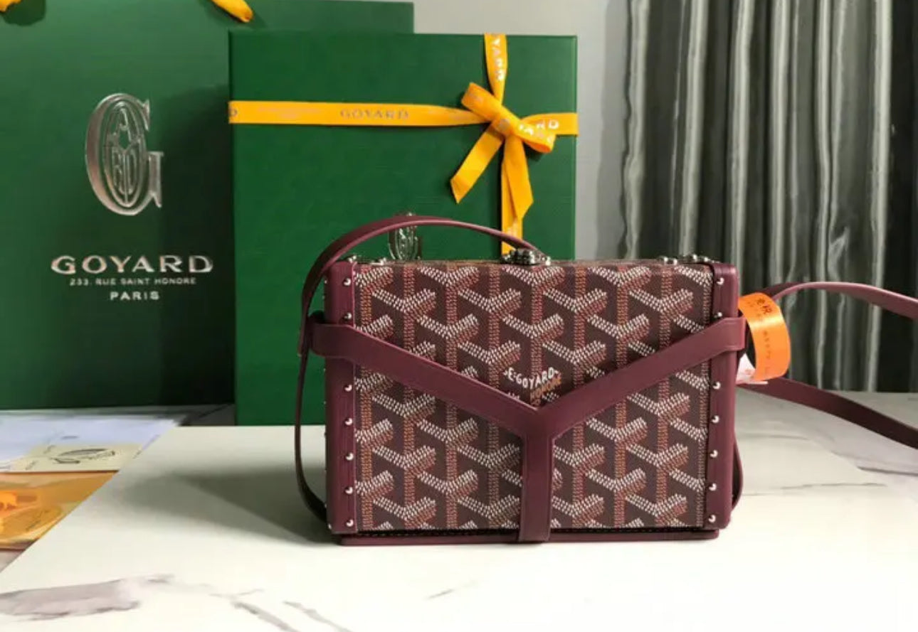 Goyard Leather And Coated Canvas Minaudiere Bag - Image 7