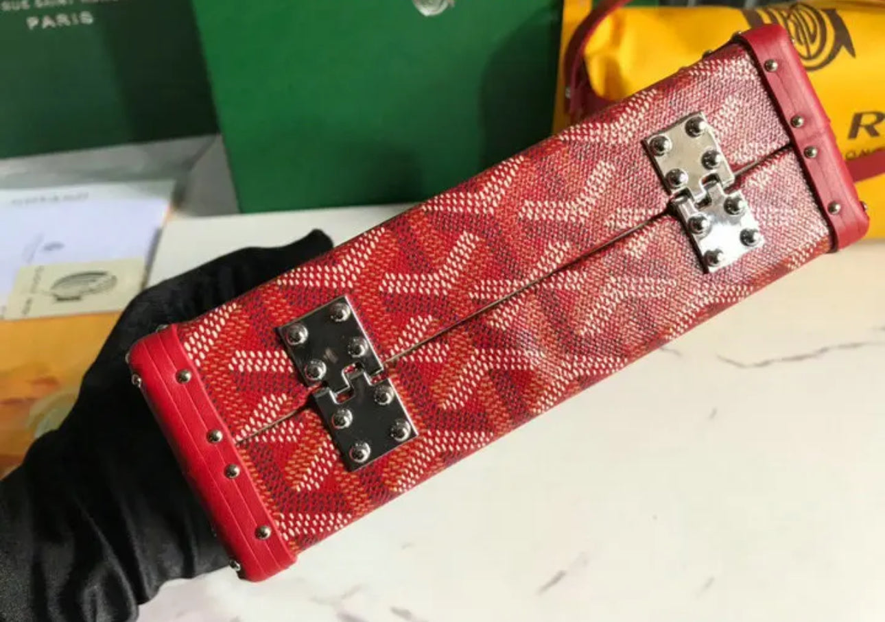 Goyard Leather And Coated Canvas Minaudiere Bag - Image 14