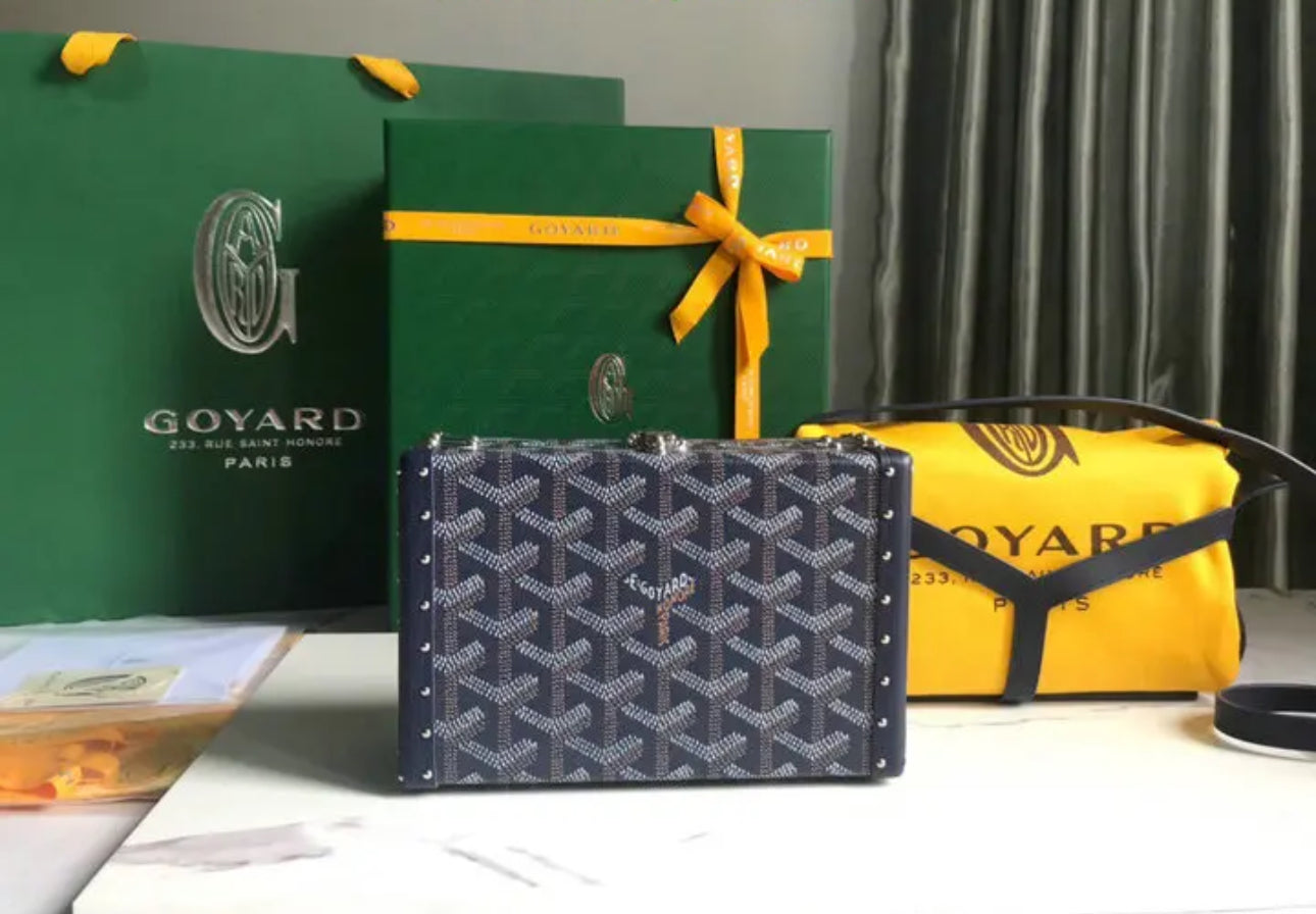 Goyard Leather And Coated Canvas Minaudiere Bag - Image 3