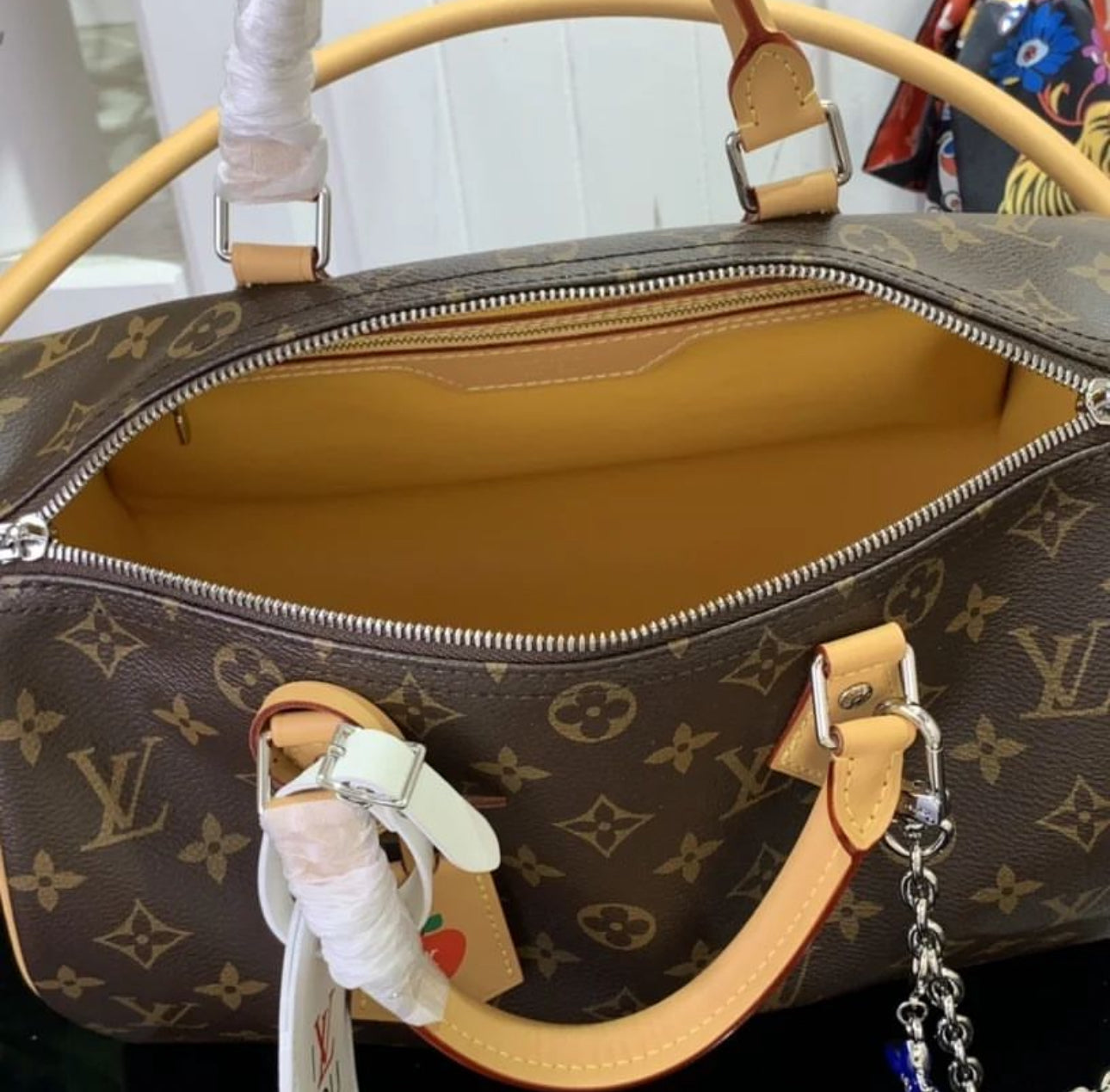 LV Speedy Soft 30 Brown Monogram Empreinte Souple Bag - Image 8