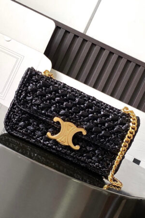 Celine Claudia Raffia Bag