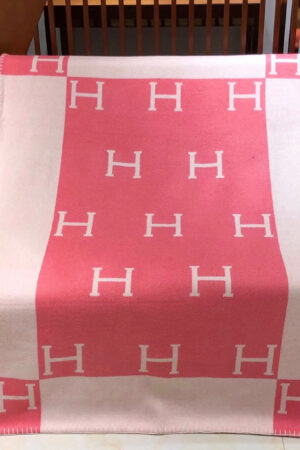 Hermes Wool Pink Blanket