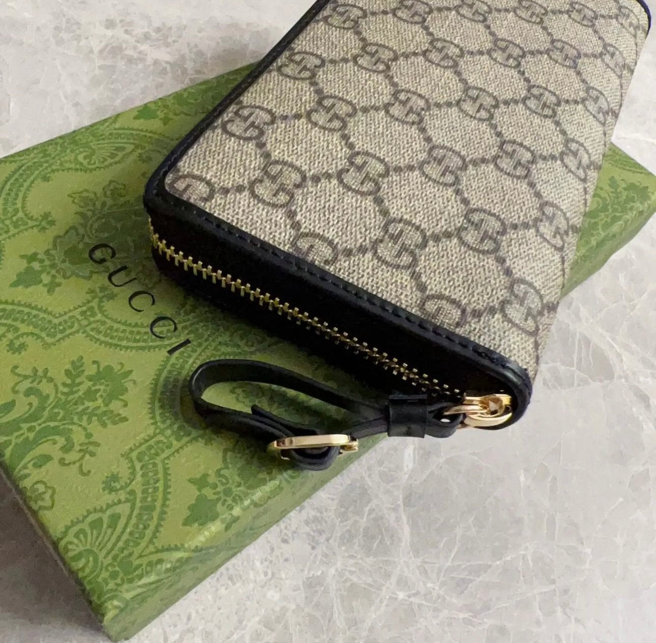 Gucci GG Supreme Monogram Zip Around Wallet - Image 5