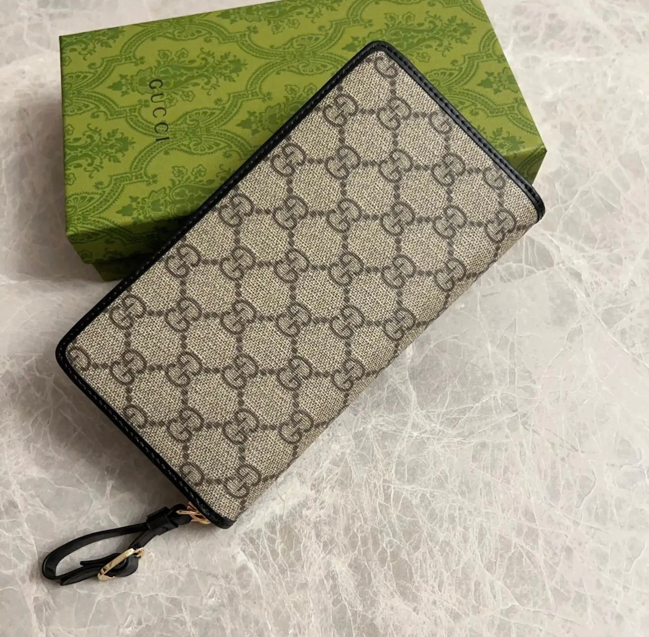 Gucci GG Supreme Monogram Zip Around Wallet - Image 6