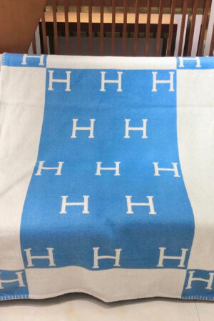 Hermes Wool Purple Blanket