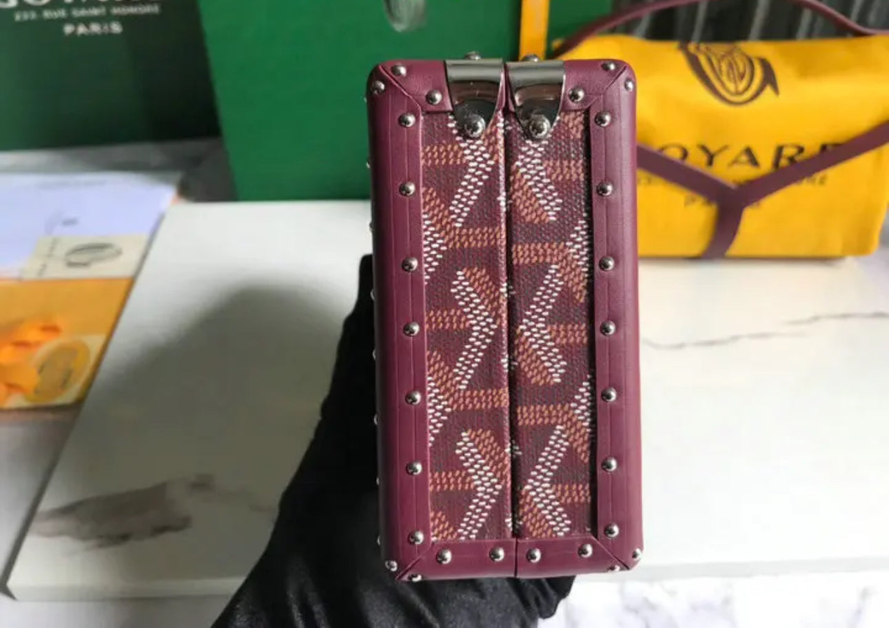 Goyard Leather And Coated Canvas Minaudiere Bag - Image 10