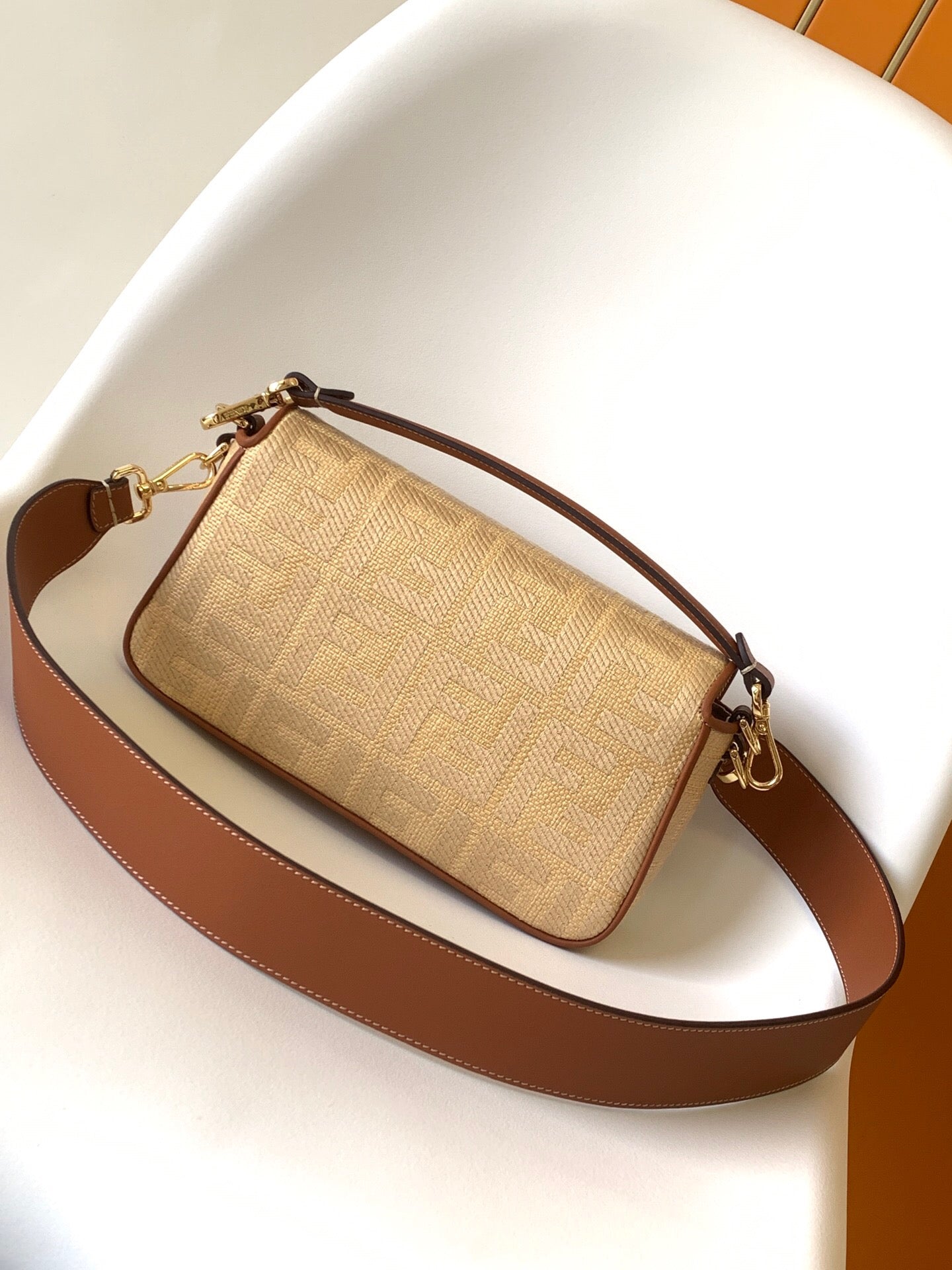 Fendi Baguette FF-embroidery Crossbody Bag - Image 3