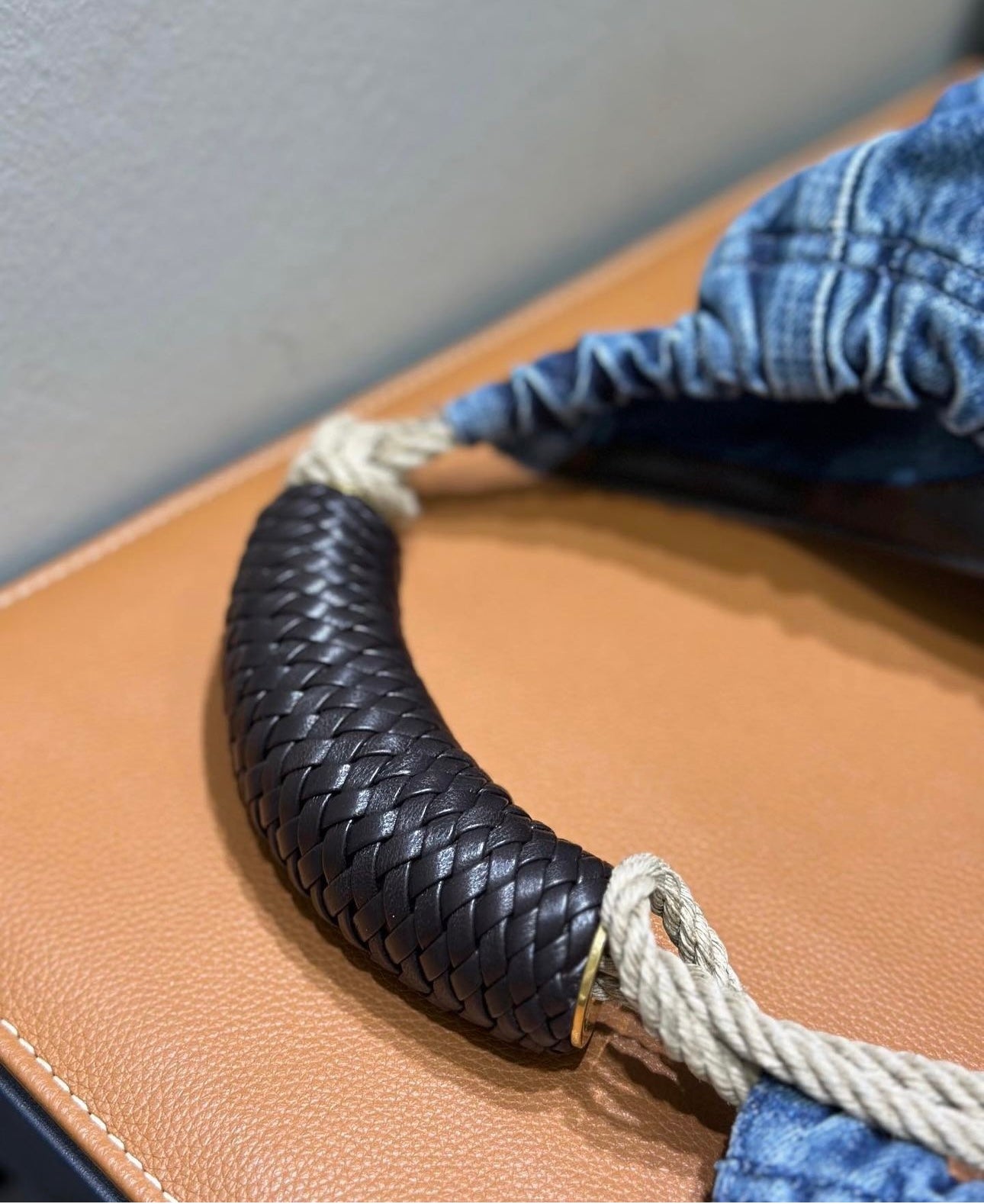 Loewe Squeeze Medium Denim Shoulder Bag - Image 4