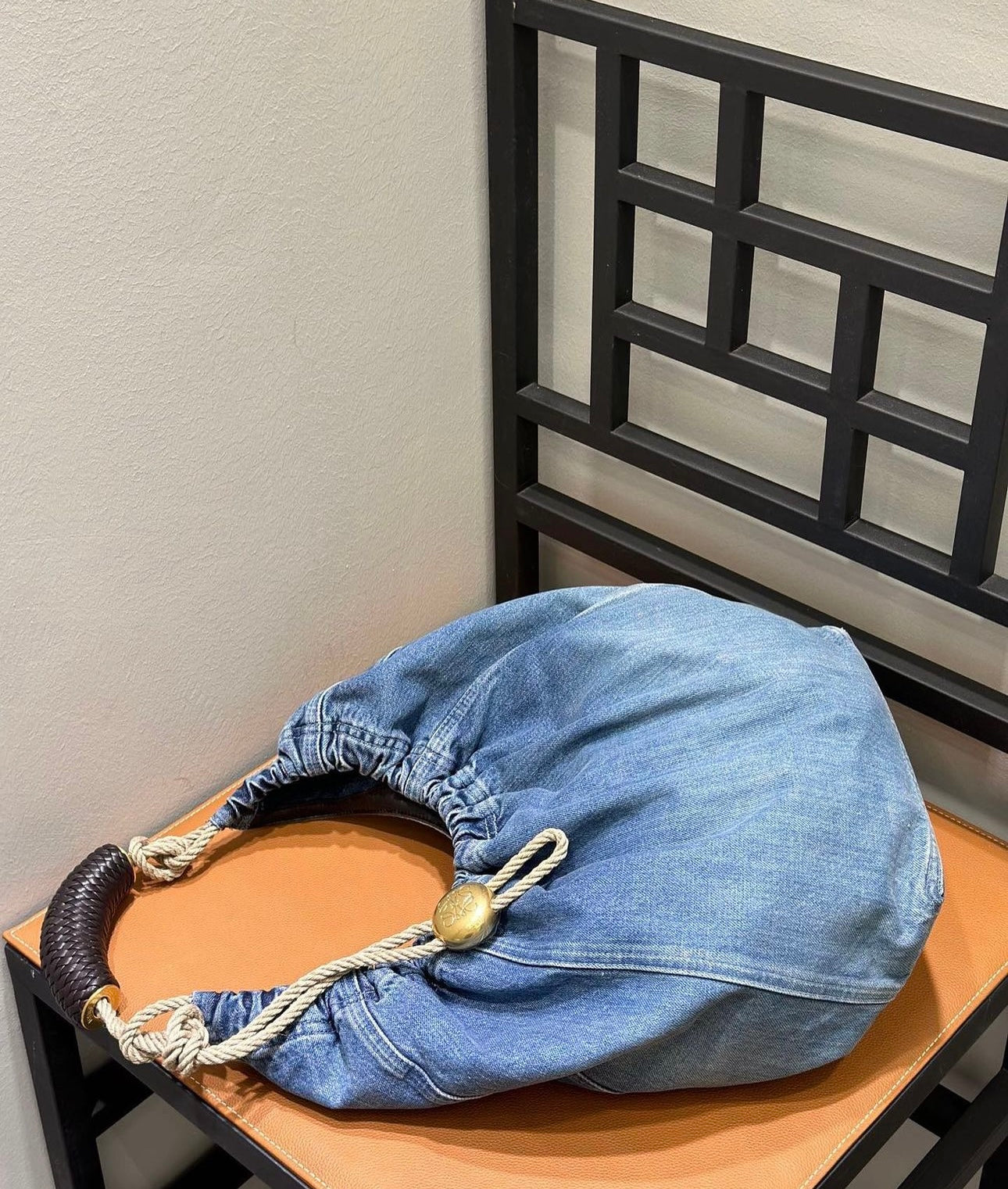 Loewe Squeeze Medium Denim Shoulder Bag - Image 3