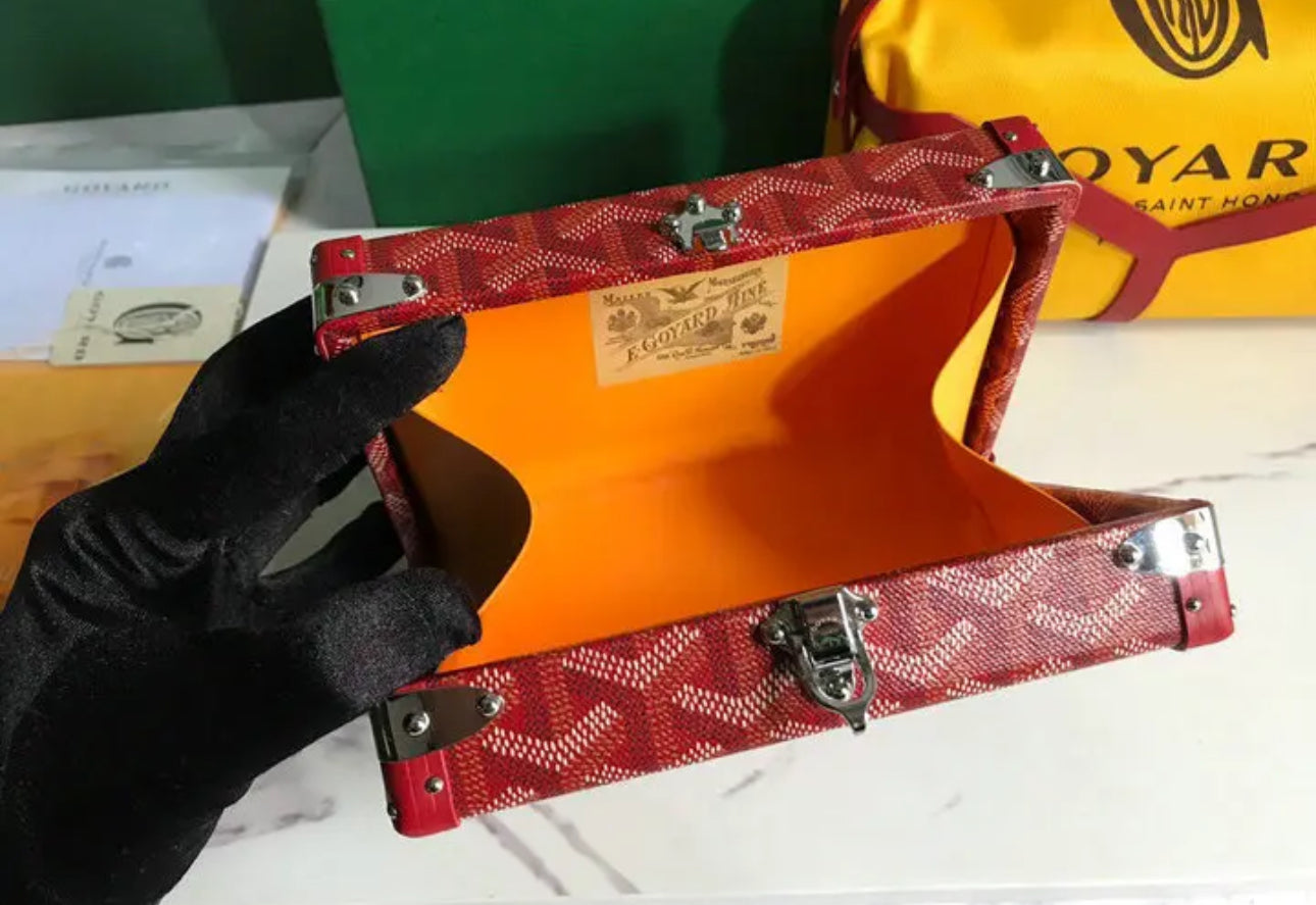 Goyard Leather And Coated Canvas Minaudiere Bag - Image 15