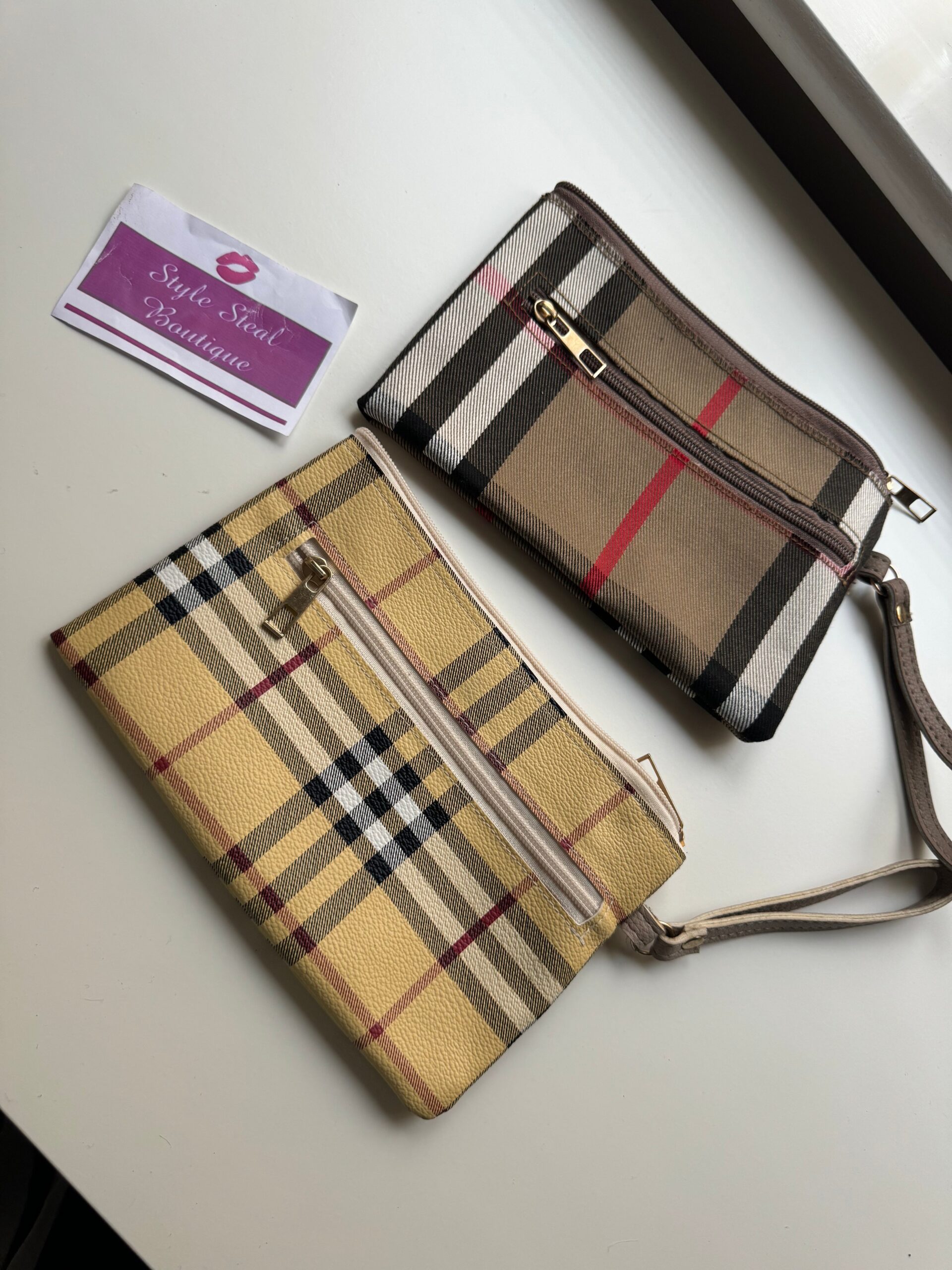 Burberry Check Zip Pouch