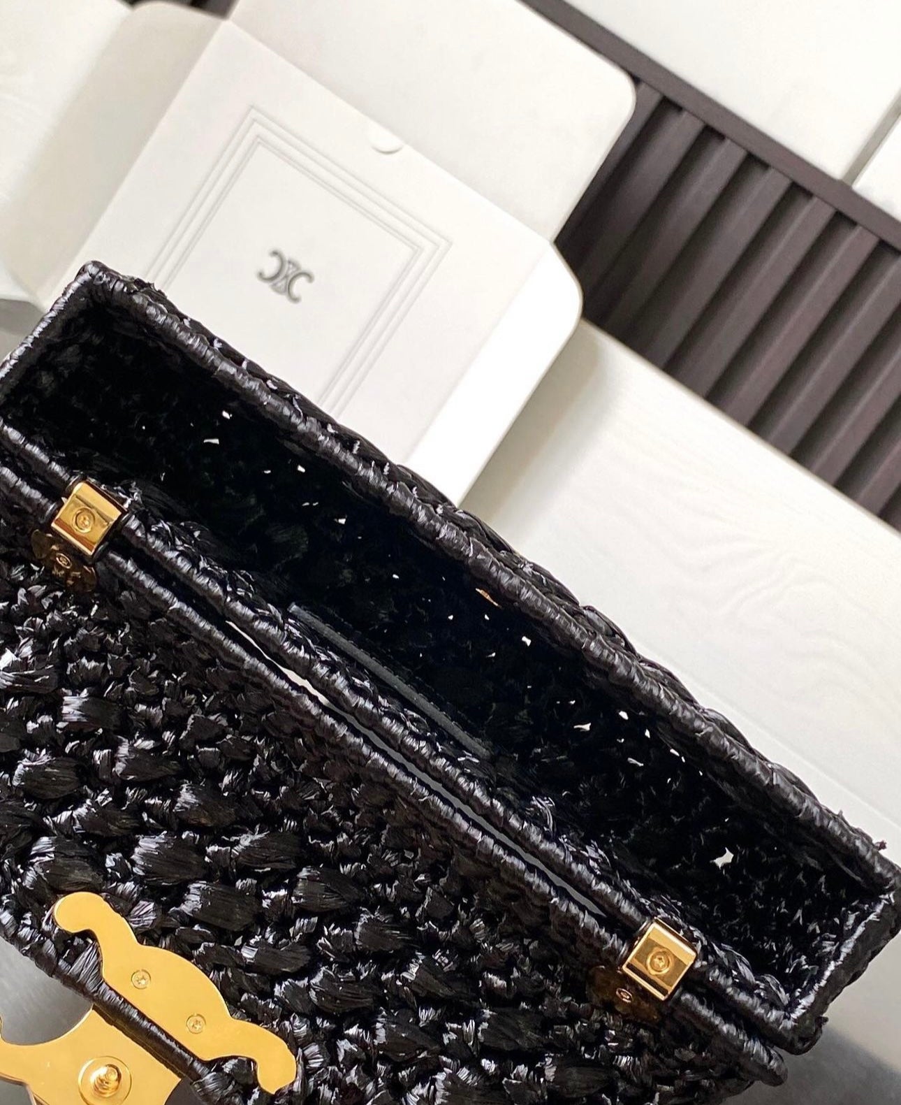 Celine Claudia Raffia Bag - Image 5