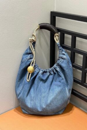 Loewe Squeeze Medium Denim Shoulder Bag