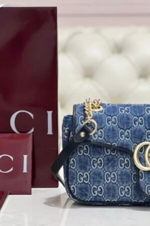 Gucci Marmont Small Denim Shoulder Bag