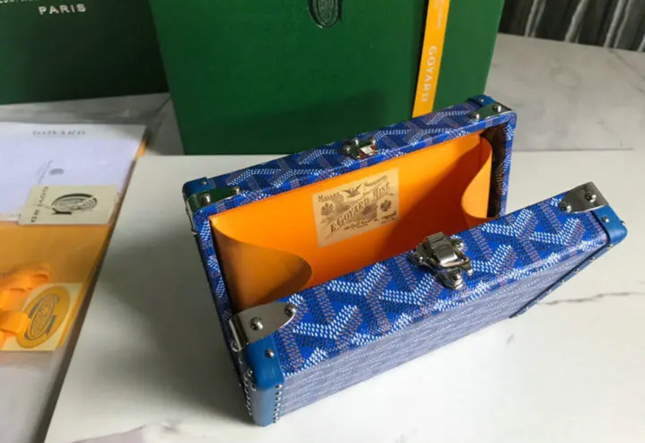 Goyard Leather And Coated Canvas Minaudiere Bag - Image 27