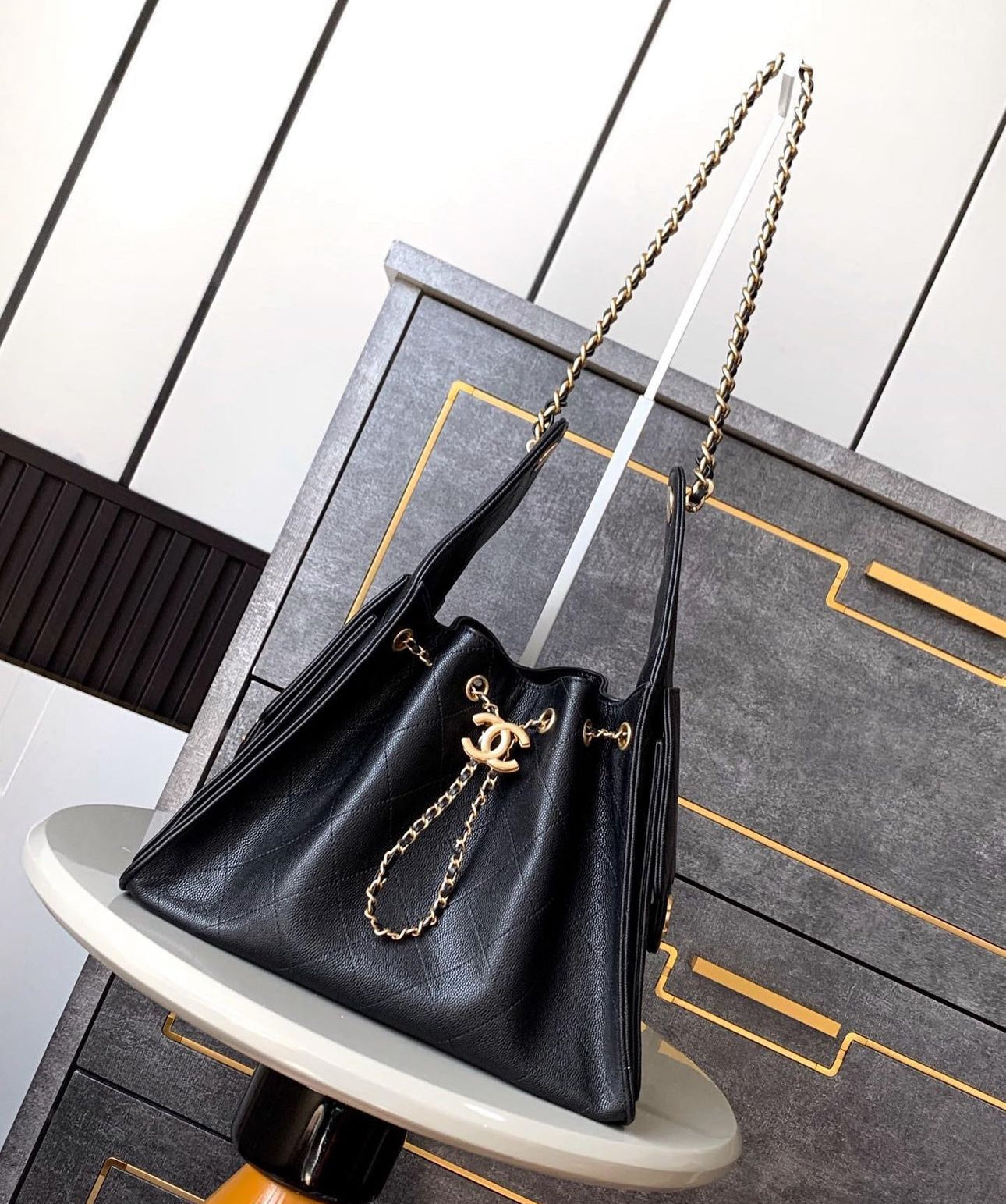 Chanel Drawstring Bucket Bag