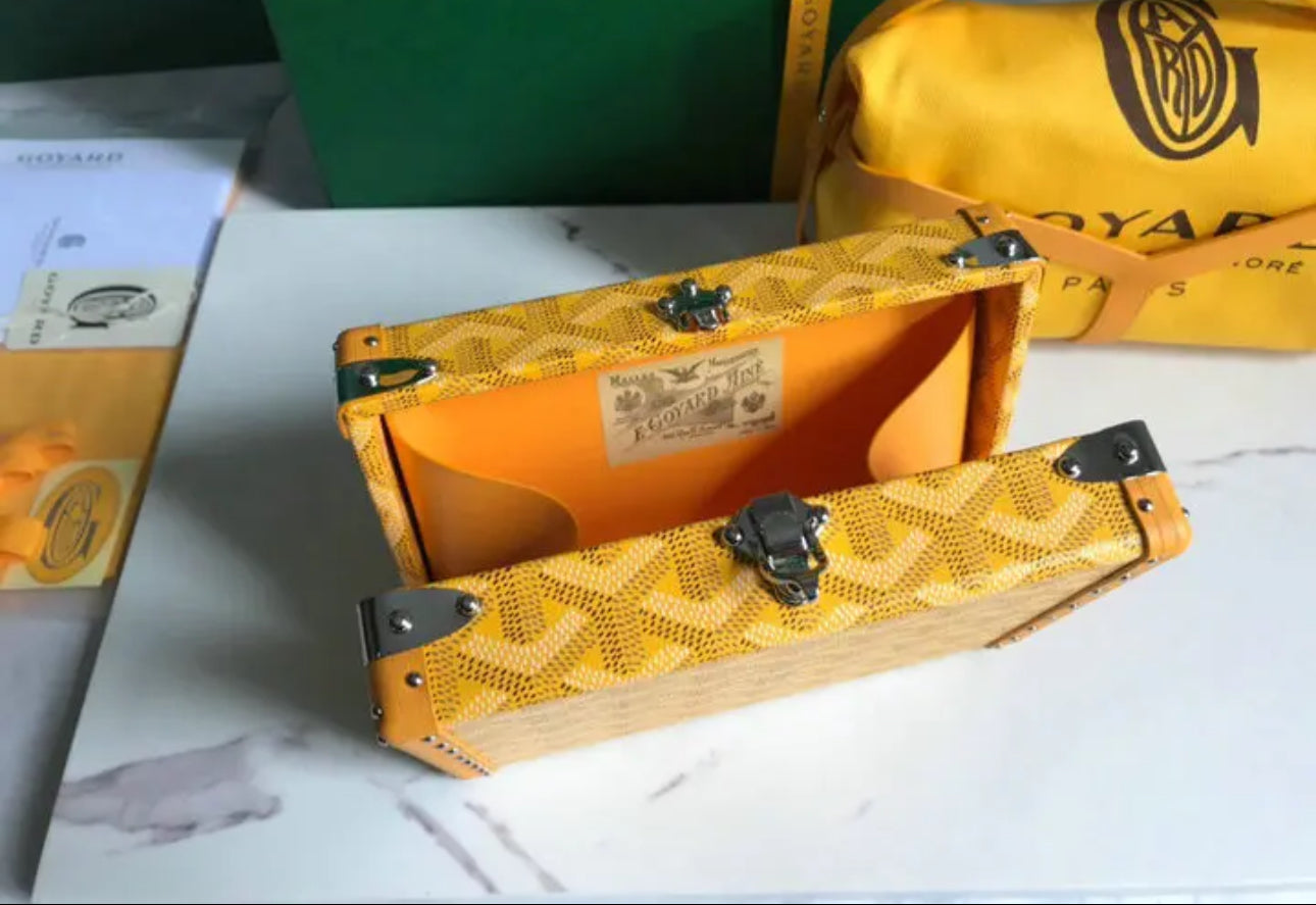 Goyard Leather And Coated Canvas Minaudiere Bag - Image 19