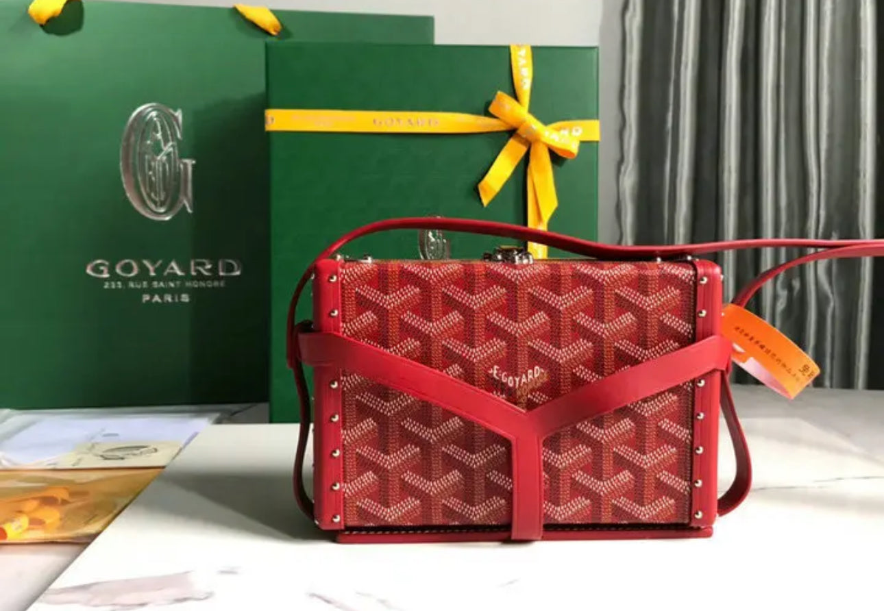 Goyard Leather And Coated Canvas Minaudiere Bag - Image 12