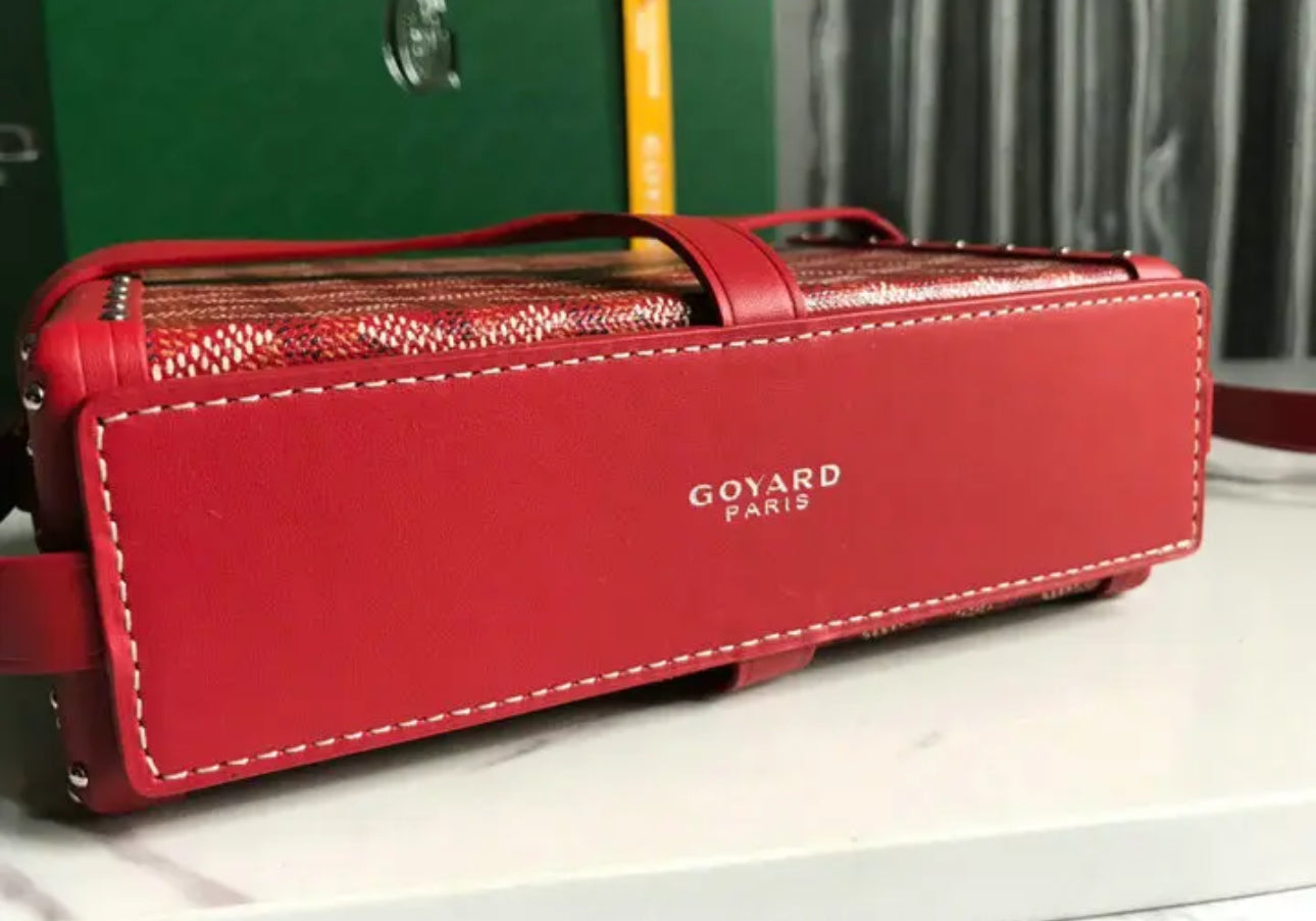 Goyard Leather And Coated Canvas Minaudiere Bag - Image 13