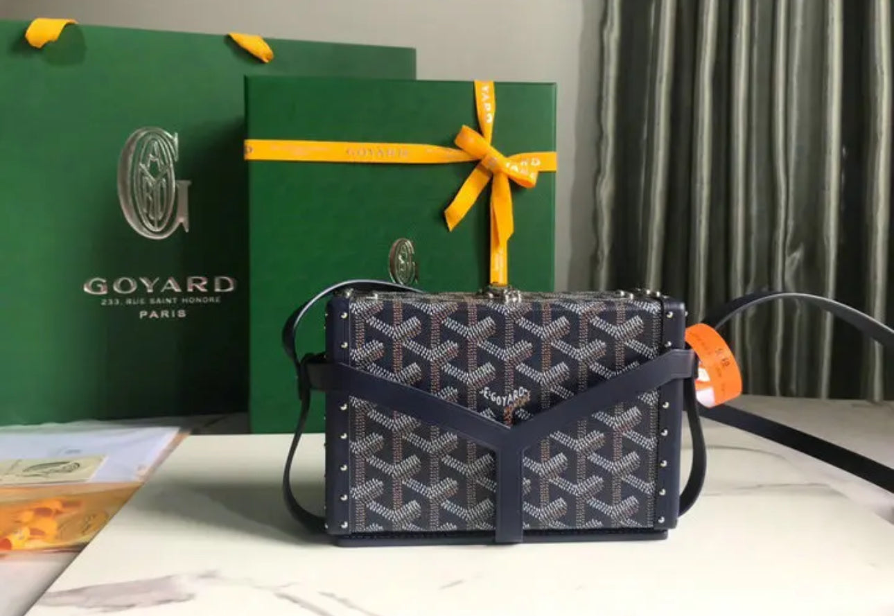 Goyard Leather And Coated Canvas Minaudiere Bag - Image 2