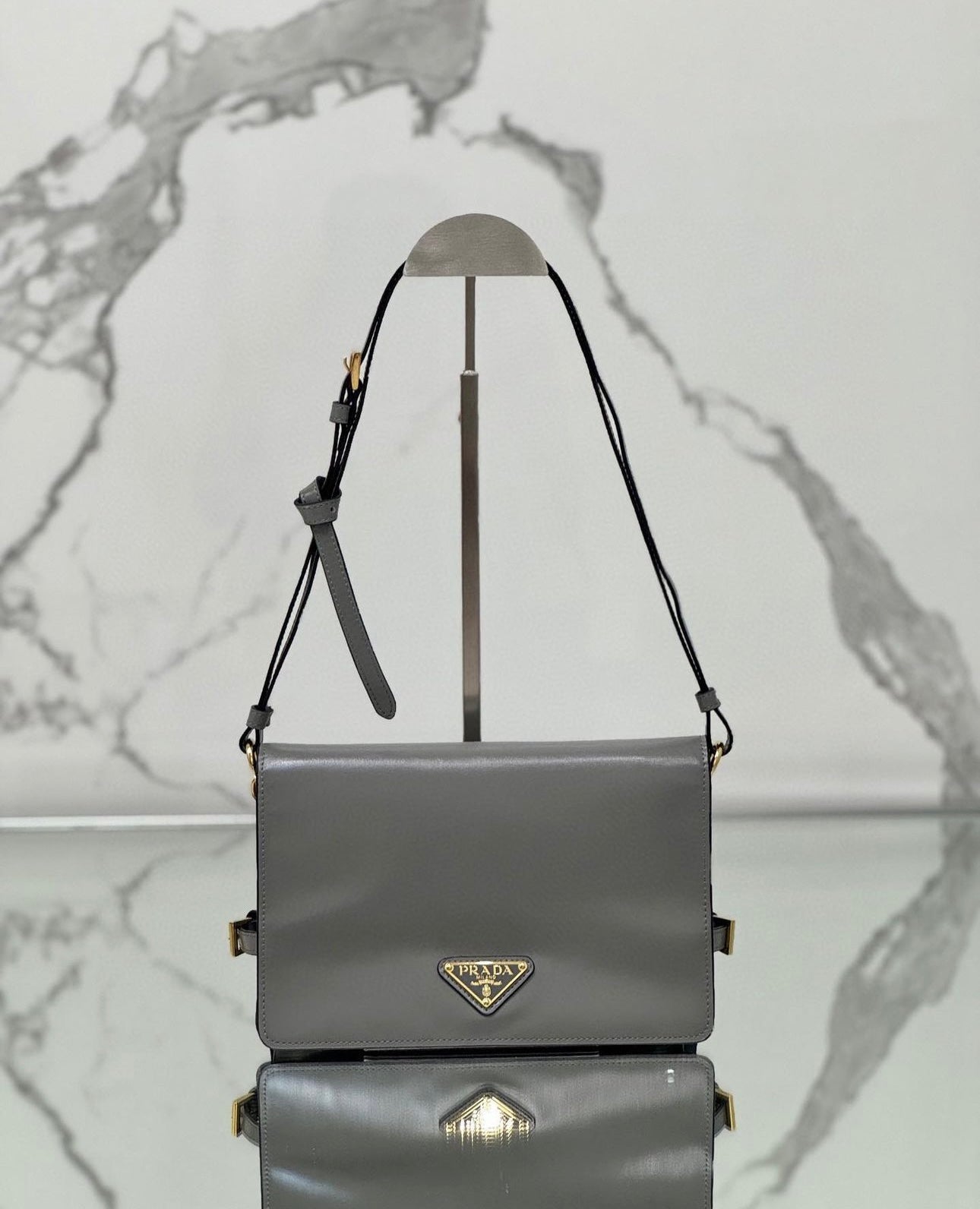 Prada Soft Leather Crossbody Cloth Shoulder Bag - Image 3