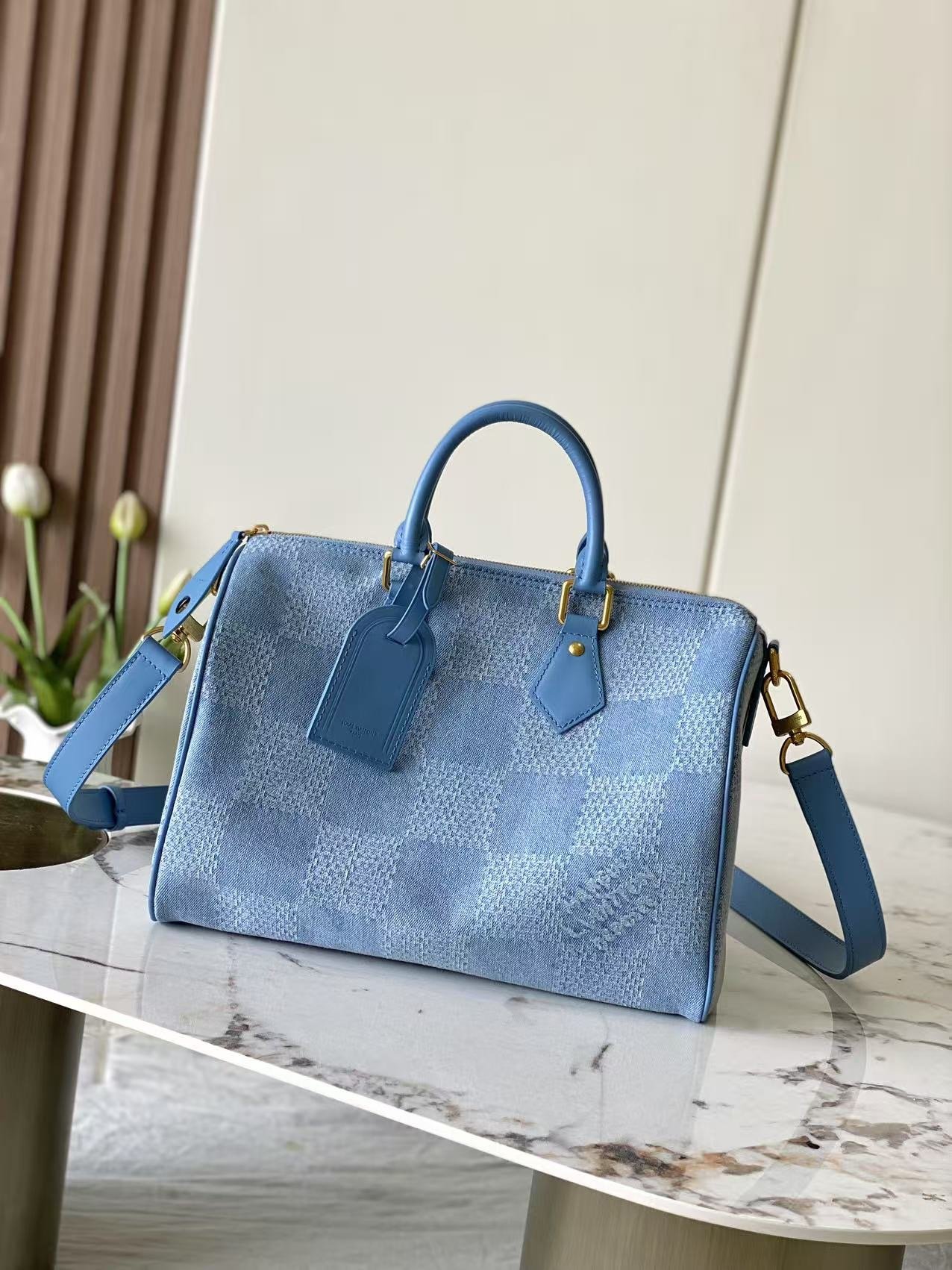 Louis Vuitton Speedy 30 Blue Bandoulière