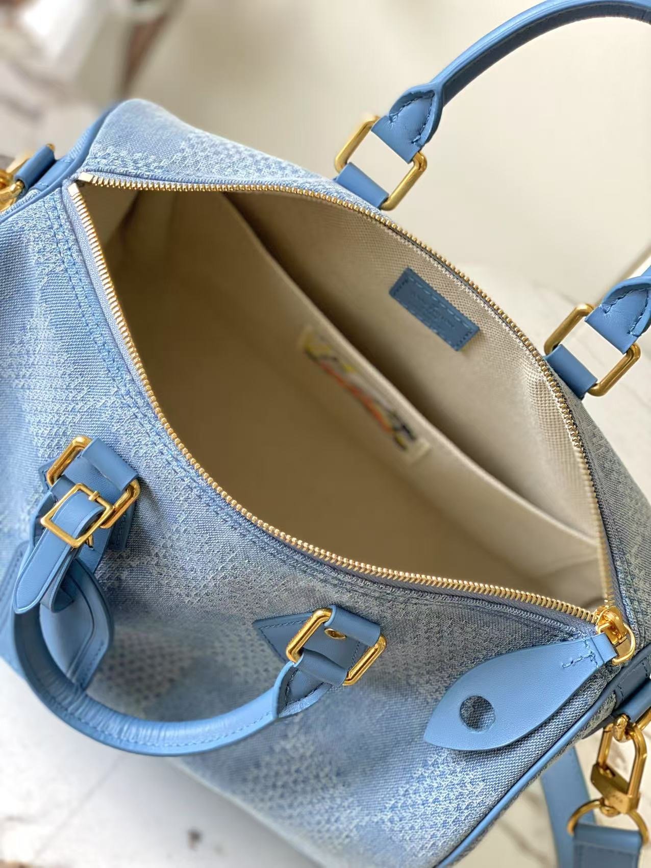 Louis Vuitton Speedy 30 Blue Bandoulière - Image 2