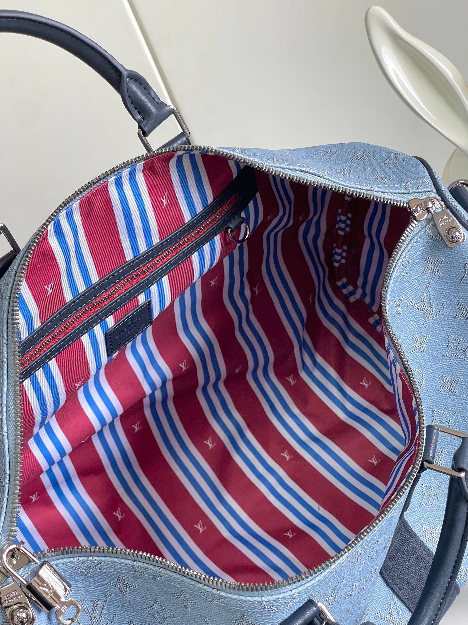 Louis Vuitton Keepall Blue Bandoulière 50 - Image 8