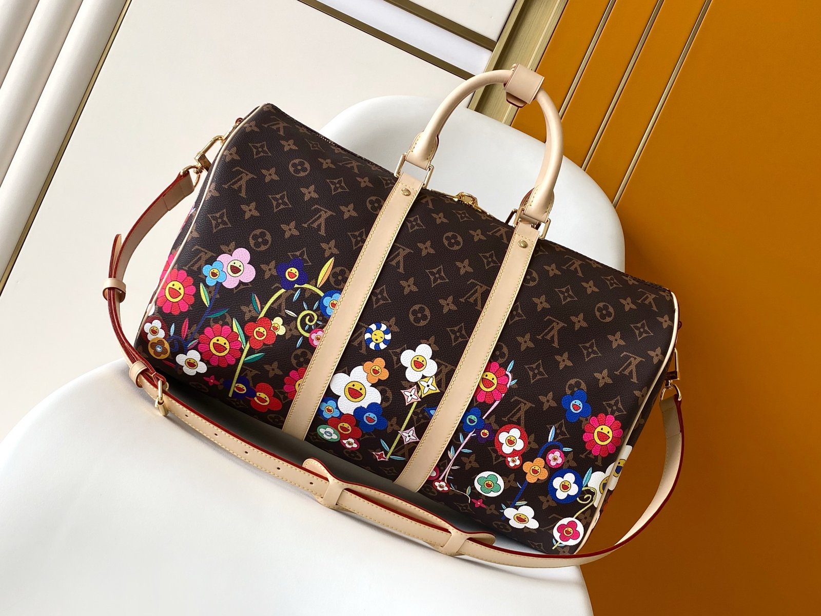 Louis Vuitton Brown Keepall Bandoulière 45 - Image 3