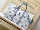 Louis Vuitton White With Blue Art Keepall Bandoulière 50