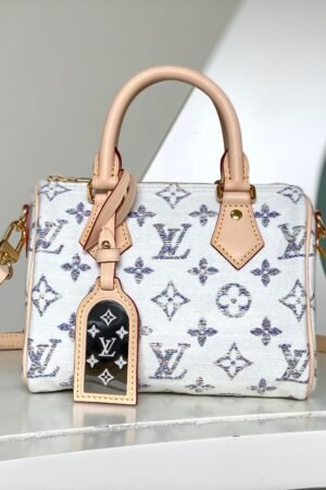 Louis Vuitton White With Gray Art Speedy 20