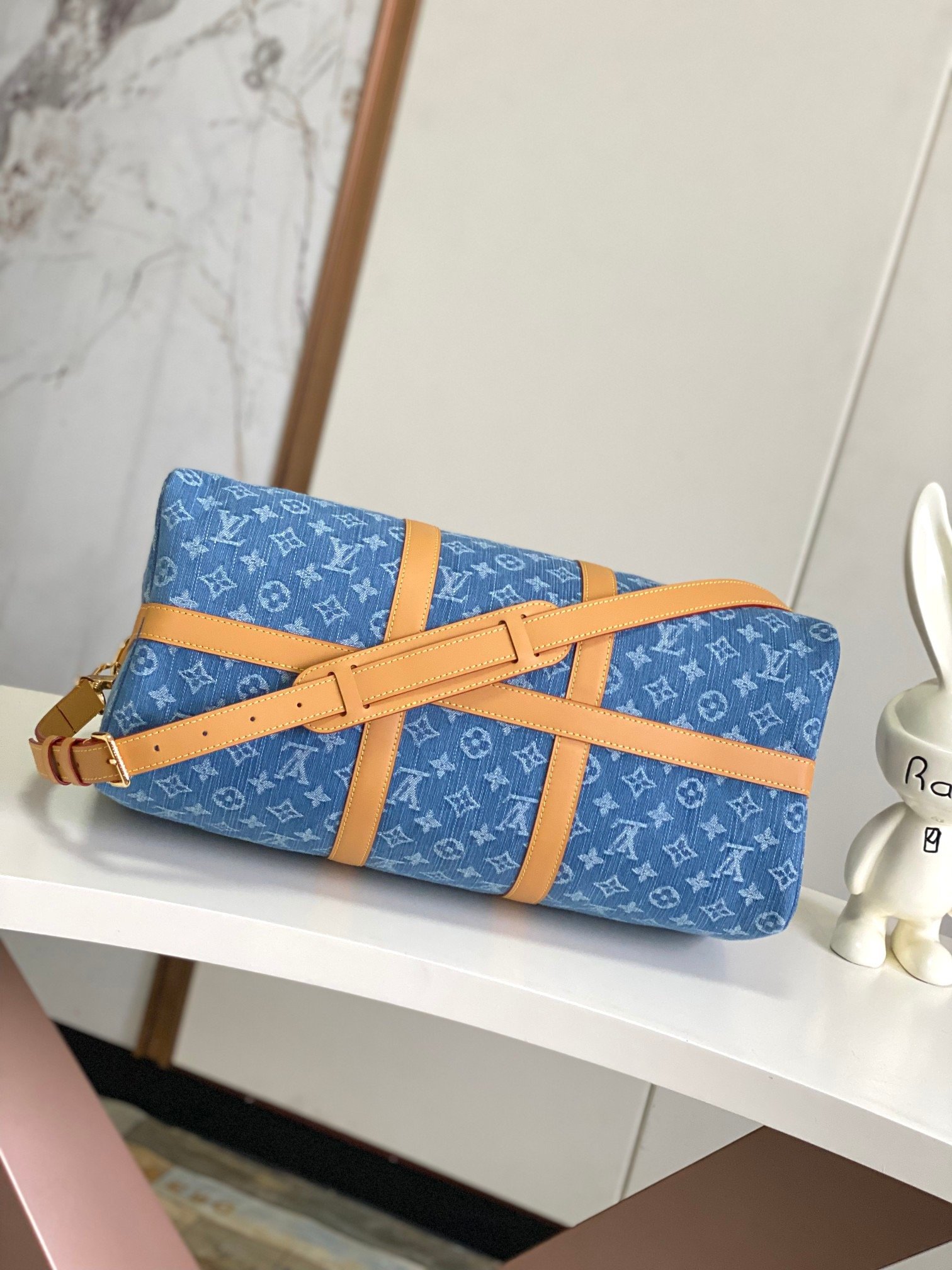 Louis Vuitton Blue Keepall Bandoulière 45 - Image 4