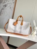 Louis Vuitton White Keepall Bandoulière
