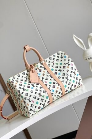 Louis Vuitton White Keepall Bandoulière 45