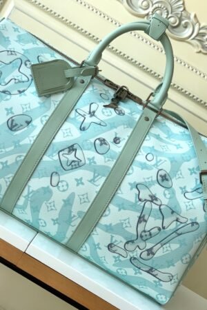 Louis Vuitton Sky Blue Keepall Bandoulière 50