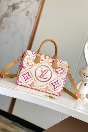 Louis Vuitton White With Pink Art Speedy 25
