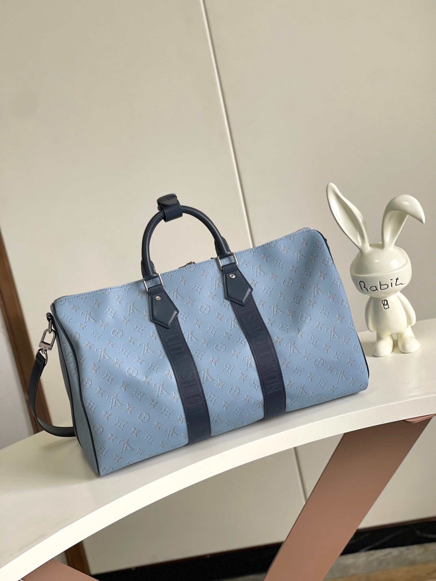 Louis Vuitton Keepall Blue Bandoulière 50 - Image 3