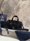 Christian Dior Black Oblique Barrel Bag