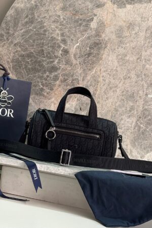 Christian Dior Black Oblique Barrel Bag