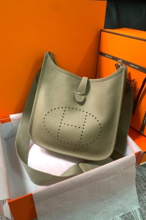Hermes Evelyne III Bag -- Gray