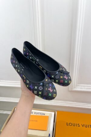 Louis Vuitton Ballet Flats Black Women Luxury Leather Designer Shoes